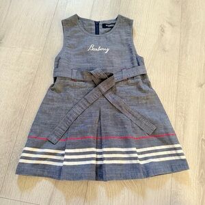 Burberry Gray Dress with Red and White Stripes